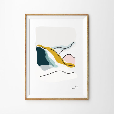 Doodle Love Abstract Landscape Print