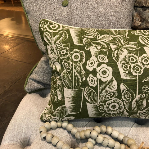 Liz Jones Green Cushion