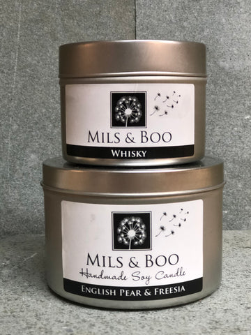 mils & boo candle tins