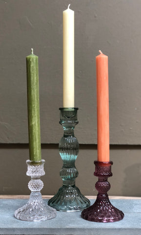 cut glass candle holders