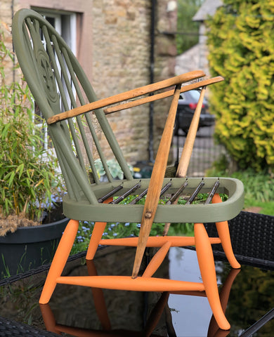 Ercol Annie Sloan Chalk Paint Weekend Project Olive and Barcelona Orange