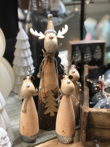 wooden reindeer ornaments