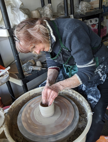 Hilary Harrison in her ceramics studio