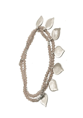 worn silver petit petals bracelet