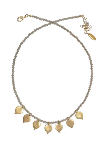 worn gold petit petals necklace