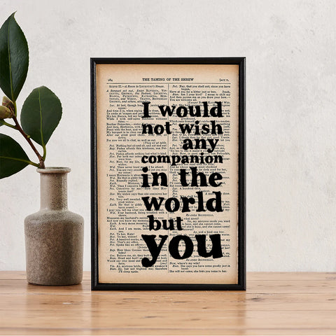 shakespeare quote vintage book print