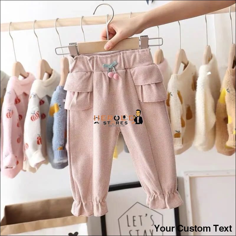 baby trousers, children's casual pants, spring and autumn children's bloomers littlecherrypink / 90cm