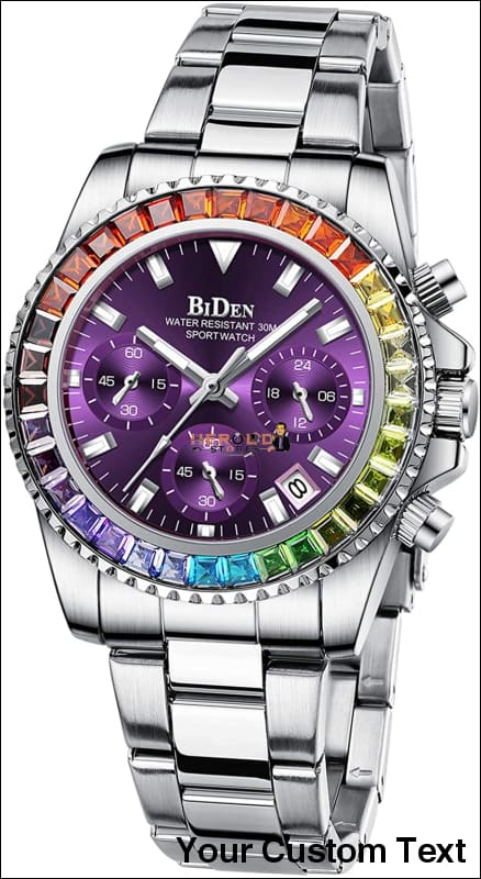 Womens Watches Chronograph Stainless Steel Date Analog Quartz Unisex Watch Business Fashion Wrist Watches for Women BIDEN STYLES