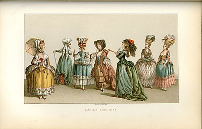 Illustration of 18th century French women