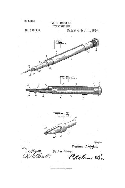 The precursor of the fountain pen, steel-tipped dip nib pens first
