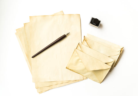 coffee dyed stationery