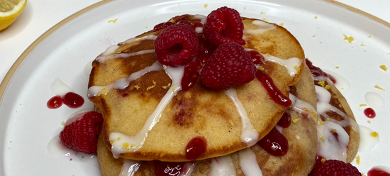 Fluffy Lemon & Raspberry Pancakes