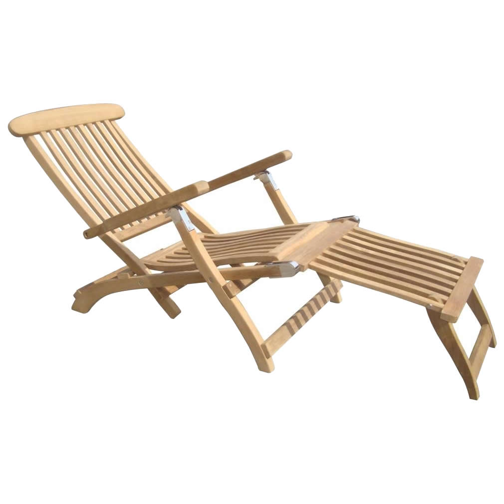 classic teak steamer deck lounger