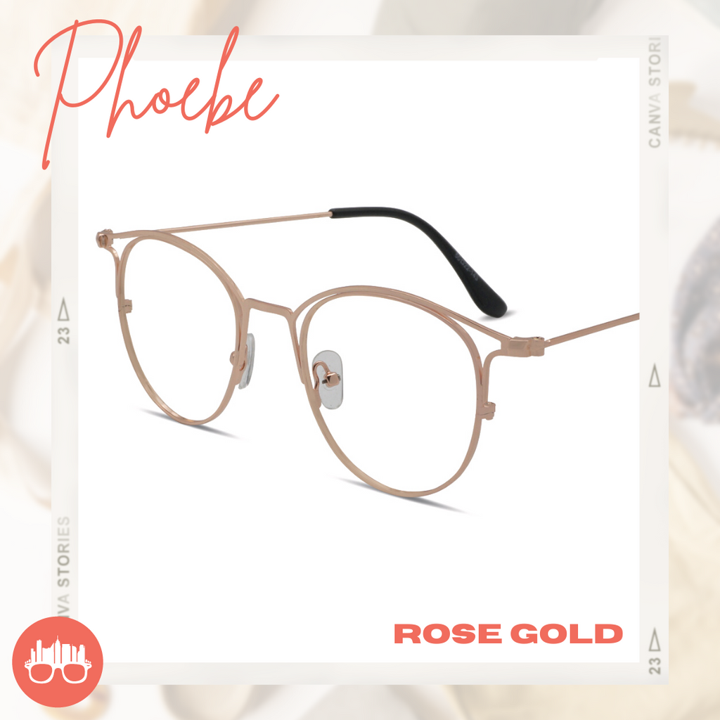 MetroSunnies Phoebe Specs (Rose Gold) / Replaceable Lens / Eyeglasses