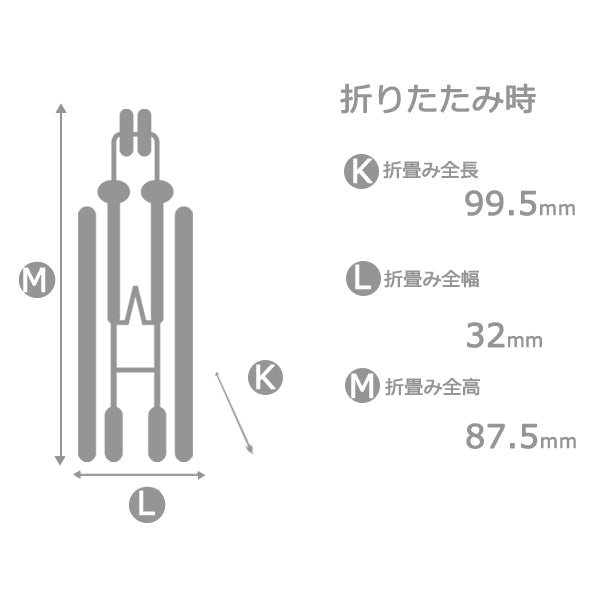 折りたたみのサイズ