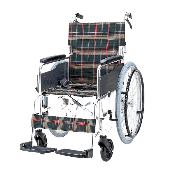 マキテック 車椅子 スタンダードモジュール 介助式 ブルー迷彩 介護用品 背折れ 折りたたみ エアタイヤ SMK30-3843MBL 内装用品