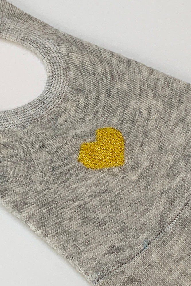 Stella + Gemma Socks Grey Marle Gold Heart– Oh & Co Collective