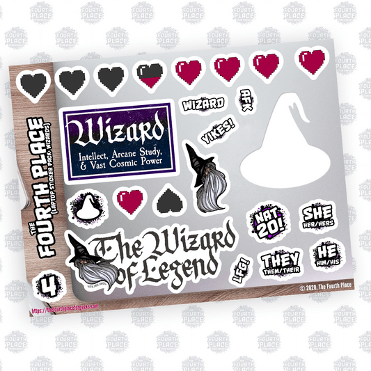 D20 Dice Life & Death Stickers (20 side) - The Fourth Place