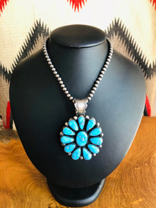 Turquoise Stamped Squash Blossom Pendant – Picayune Cellars & Mercantile