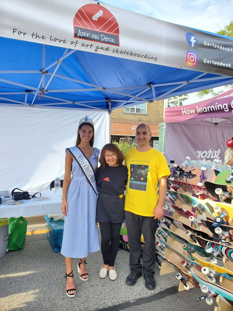 Art on Deck Skateboard Tent - Taste of the Kingsway with Miss Ontario and Gloria Kagawa
