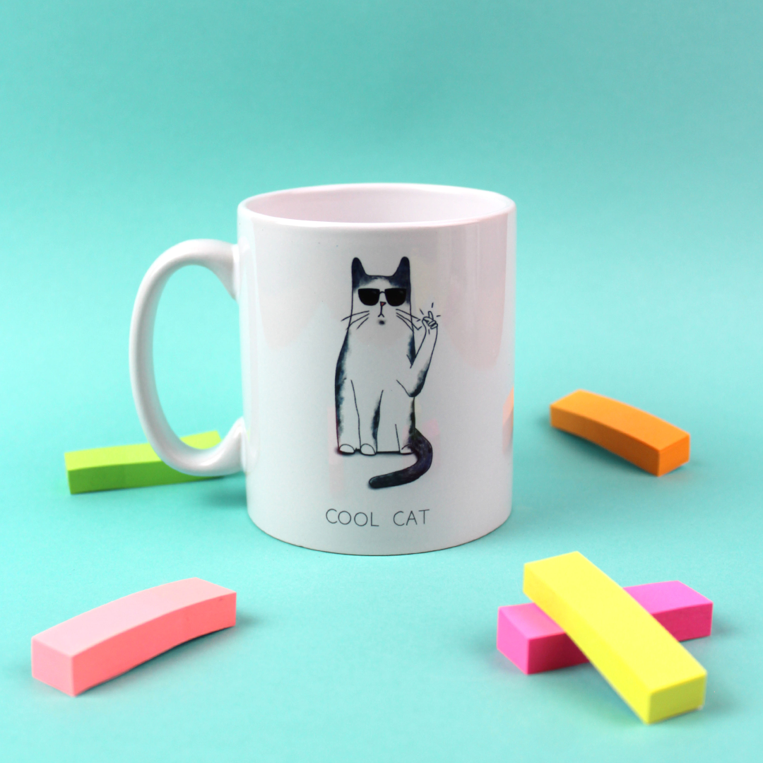 Cool Cat Ceramic Mug by Embers and Ink