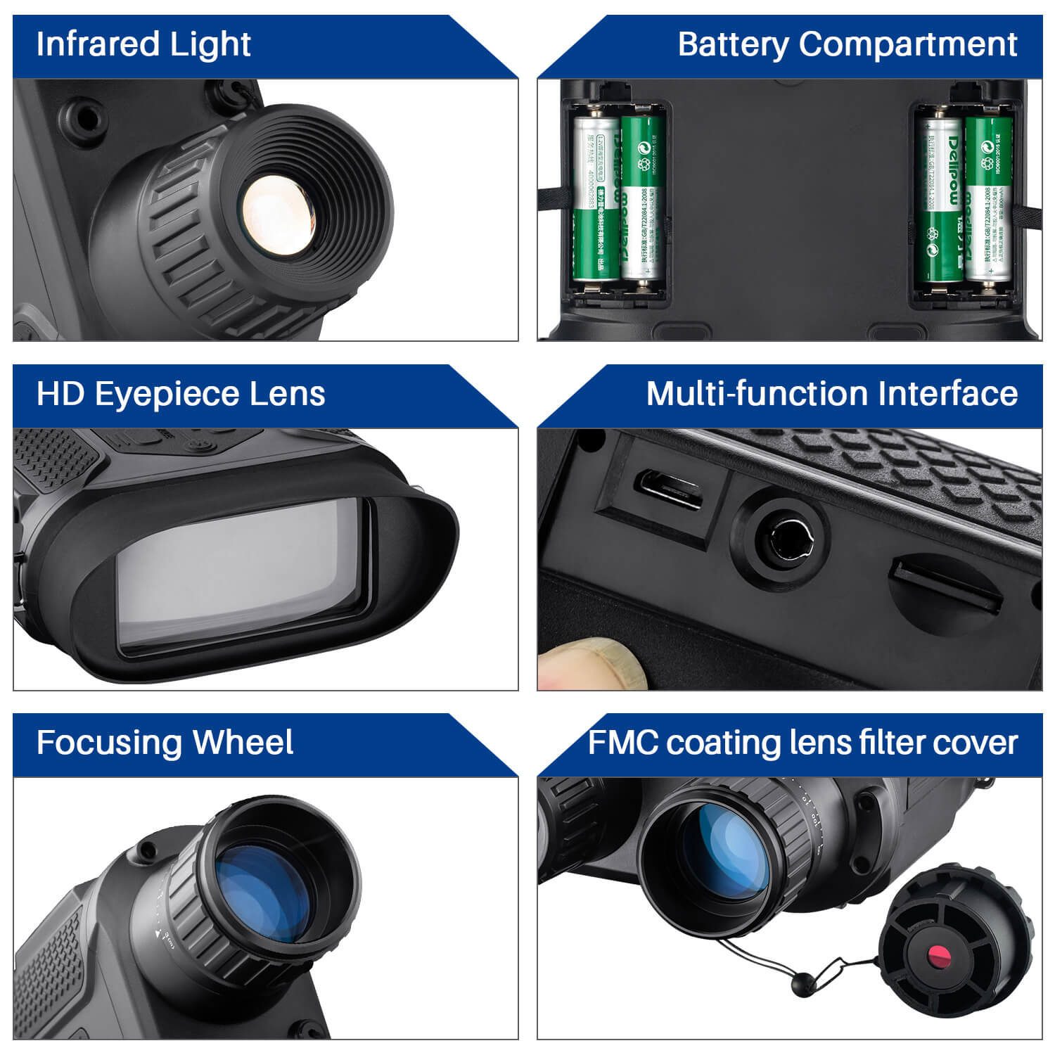 uscamel lk-22, other high light point, infrared light, battery compartment, hd eyepiece, fmc coating len with filter cover