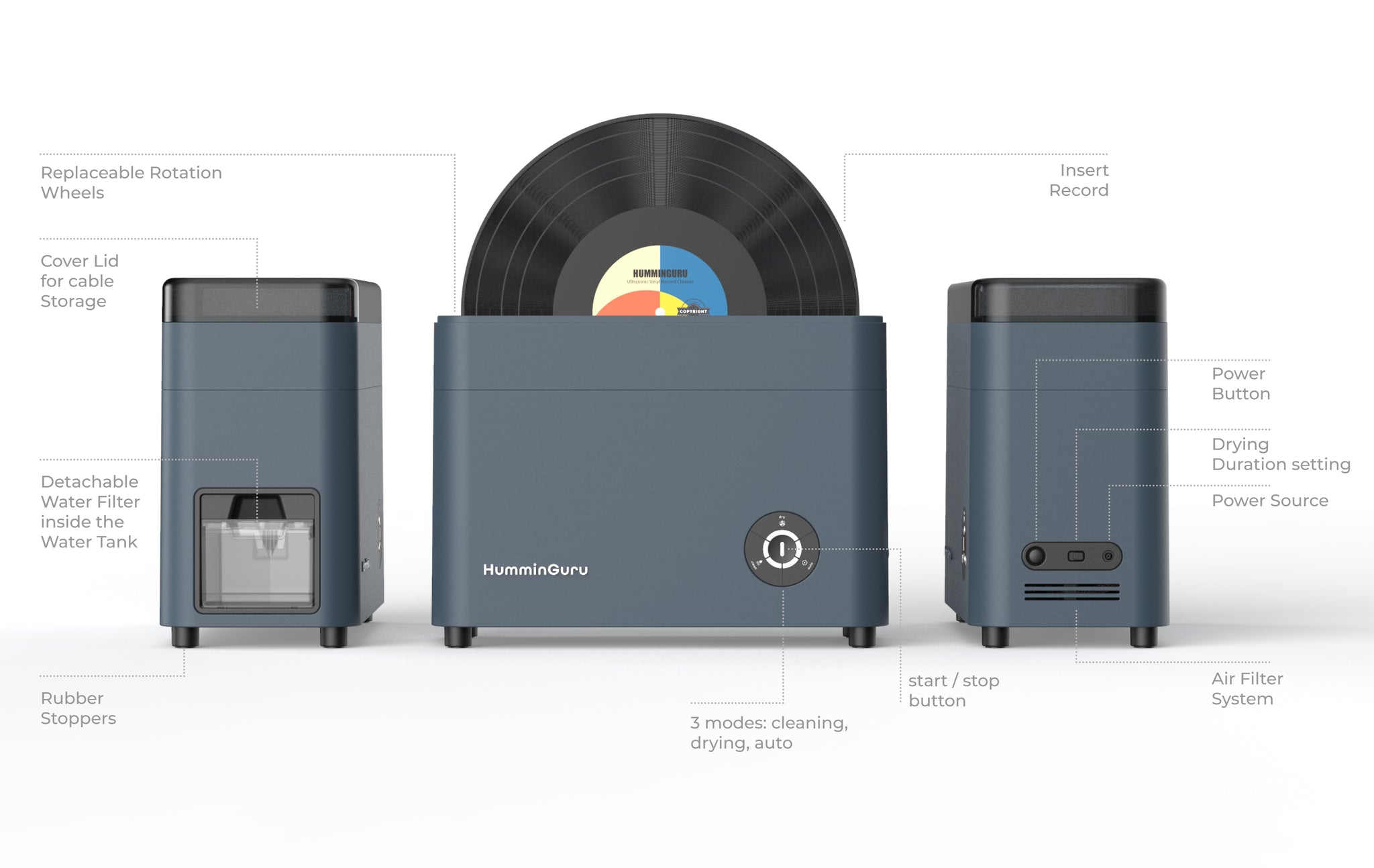 HuminGuru Ultrasonic Vinyl Record Cleaning Machine