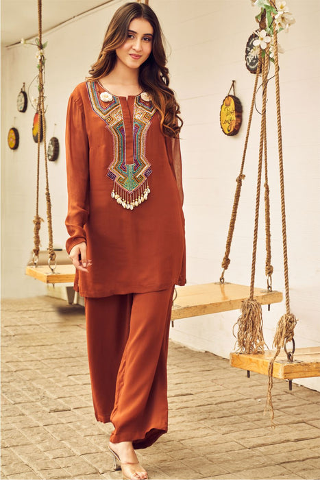 Boho Tie-Dye Short Kurti And Pant Set