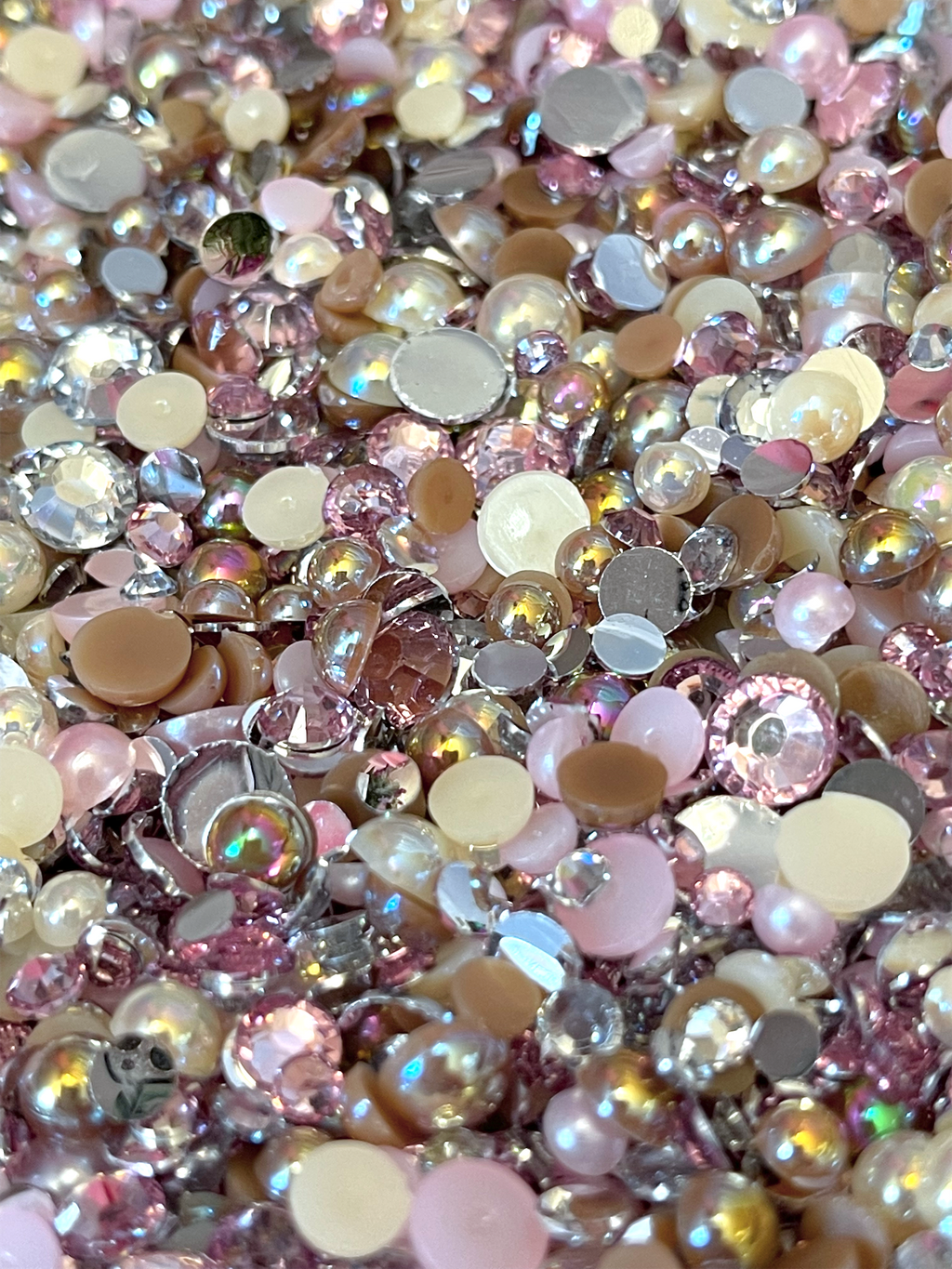 Candy Cane Pearl Mix, Flatback Pearls and Rhinestone Mix, Sizes Range  3MM-10MM, Flatback Jelly Resin, Faux Pearls Mix