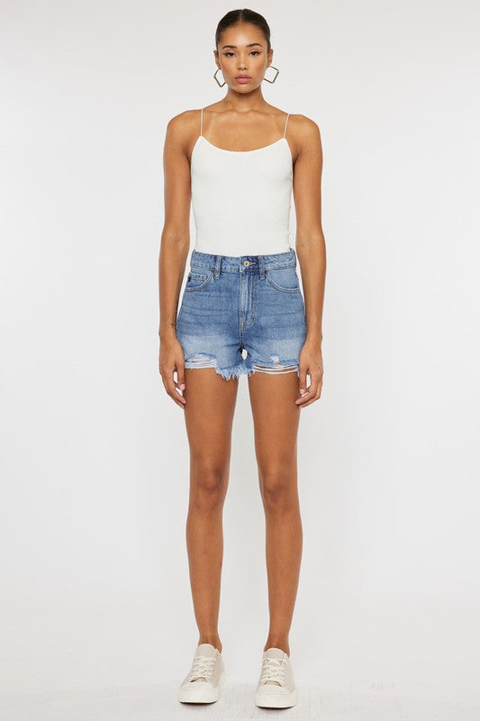 
            
                Load image into Gallery viewer, High Rise DENIM SHORTS JEANS- KC9145M-OP
            
        