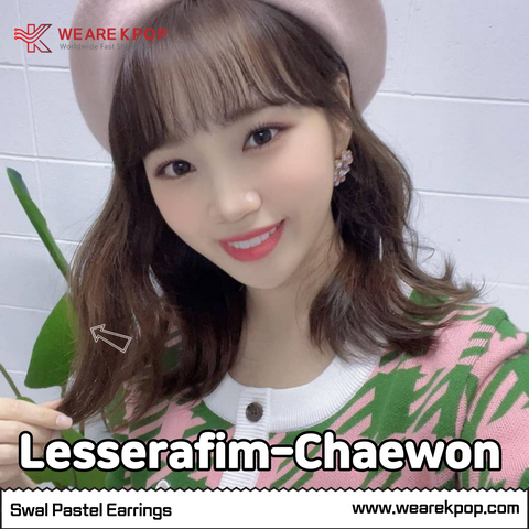 Cherry Blossom Flower Pastel Vivid Earrings (Le sserafim-Chaewon) - 925 Sterling Silver