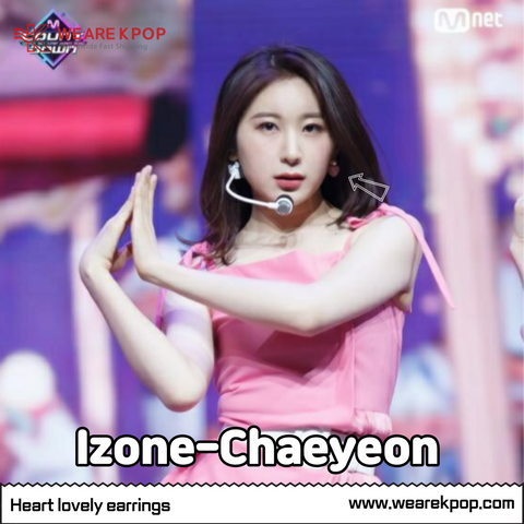 Heart lovely earrings (Izone-Chaeyeon) - 925 Sterling Silver