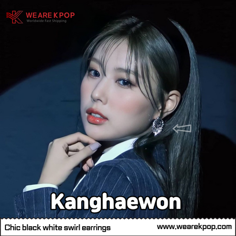 Chic Black White Swallow Earrings (Izone-Kanghaewon) - 925 Sterling Silver