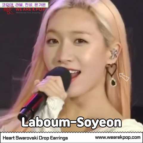 Heart Swarovski Drop Earring (Laboum-Soyeon) - 925 Sterling Silver