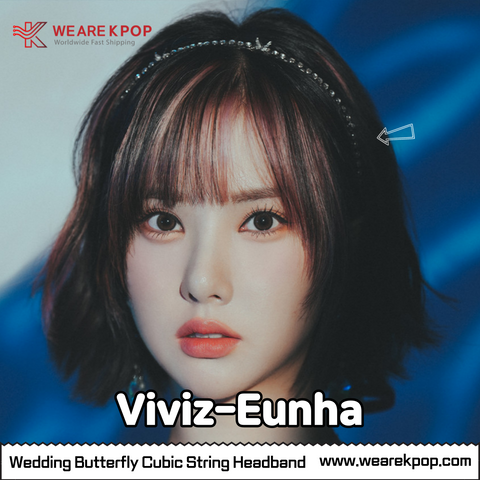 Wedding Butterfly Cubic Hairband (RocketPunch-Yeonhee,Viviz-Eunha,Dreamcatcher-Jiu) - 925 Sterling Silver
