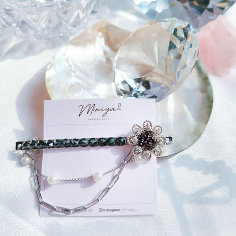 Flower Silver Chain Hairpin (Billlie-Tsuki, Nature,Loona) - 925 Sterling Silver