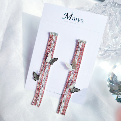 Butterfly Earrings Drop Daily Earrings (Ive-Jangwonyoung,Redvelvet-Wendy) - 925 Sterling Silver