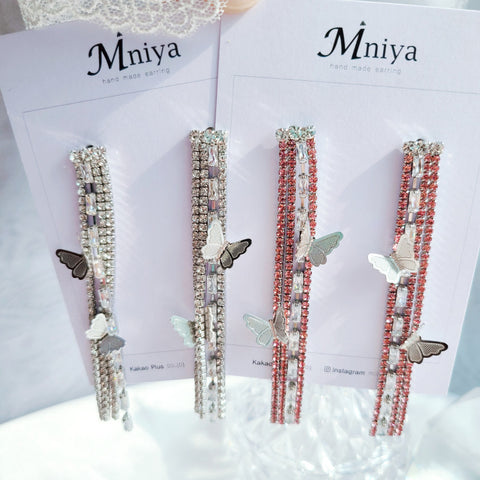 Butterfly Earrings Drop Daily Earrings (Ive-Jangwonyoung,Redvelvet-Wendy) - 925 Sterling Silver