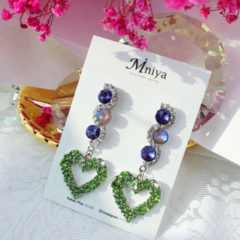 Swal Heart Drop Earring(Wooah-Nana,Izone-Joyuri) - 925 Sterling Silver