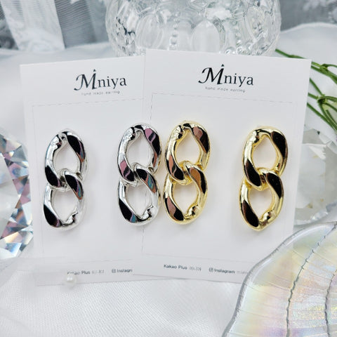 chain-cross earrings (Loona,Lightsum,Viviz-Eunha,(G)i-dle-Miyeon,Dreamcatcher-Yuhyun) - 925 Sterling Silver