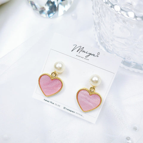 Heart lovely earrings (Izone-Chaeyeon) - 925 Sterling Silver