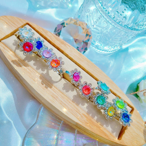 Swal Flower Custom Adjustment Ring 12 Colors (Ohmygirl-seunghee) - 925 Sterling Silver