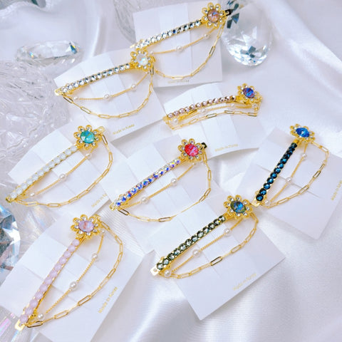 Swal Flower Chain Hairpin(Ive-Jangwonyoung) - 925 Sterling Silver