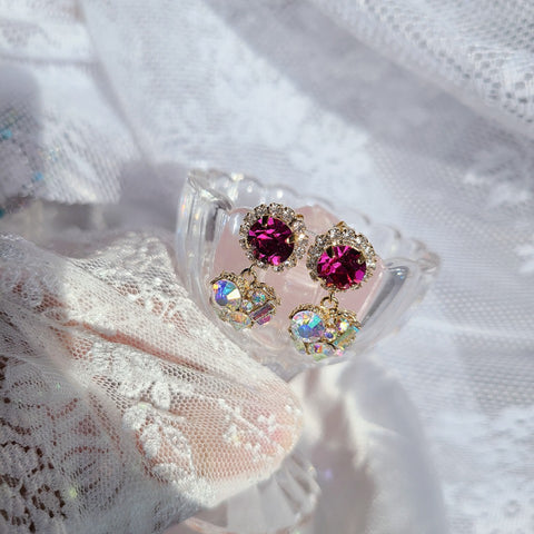Opal Aurora Hot Pink Swal Drop Earring (Ohmygirl-YooA,Hongbira) - 925 Sterling Silver