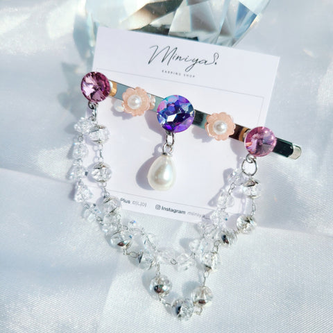 Princess Layered Beads Crystal Hairpin(Billlie-Haram) - 925 Sterling Silver