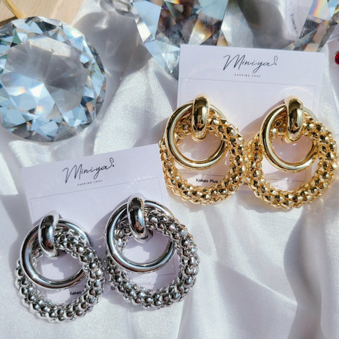 Unique Circle Triple Earrings (WJSN-Eunseo,Everglow-Eu) - 925 Sterling Silver