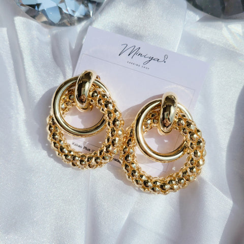 Unique Circle Triple Earrings (WJSN-Eunseo,Everglow-Eu) - 925 Sterling Silver