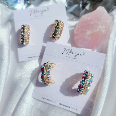 Colored multi-ring earrings (Leeeunji,Bravegirls-Yuna) - 925 Sterling Silver