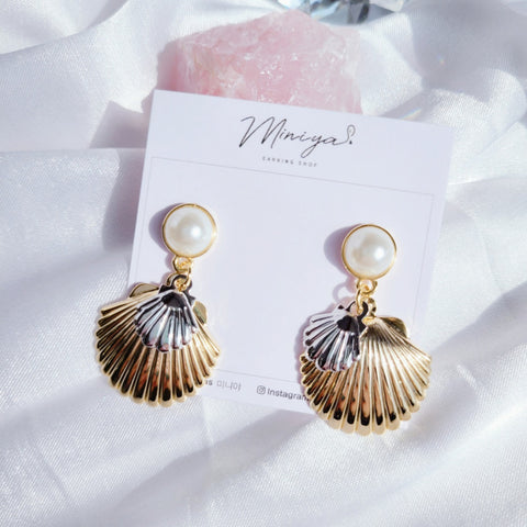 Shell Triple Unique Vacation Earrings(Twice-Dahyun,Mina) - 925 Sterling Silver