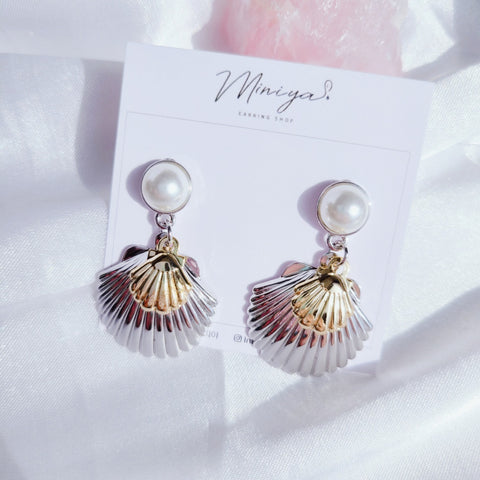 Shell Triple Unique Vacation Earrings(Twice-Dahyun,Mina) - 925 Sterling Silver